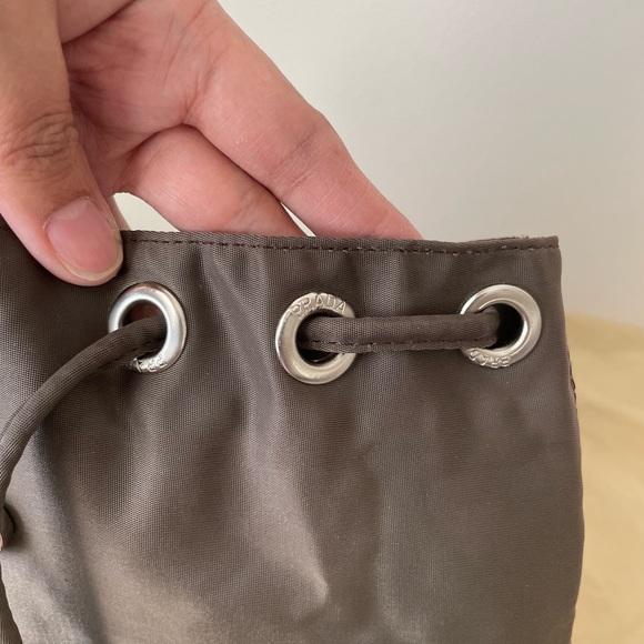 Prada Mini Back pack in nylon with leather (Olive Green) - Picture 6 of 8